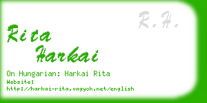 rita harkai business card